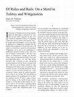 Research paper thumbnail of Of Rules and Rails: On a Motif in Tolstoy and Wittgenstein