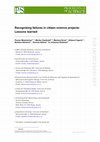 Research paper thumbnail of Recognizing failures in citizen science projects: Lessons learned