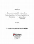 Research paper thumbnail of Entrepreneurship and the Business Cycle: Stylized Facts from US Venture Capital Activity