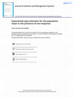 Research paper thumbnail of Exponential type estimator for the population mean in the presence of non-response