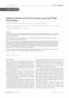 Research paper thumbnail of Maternal Attitude Towards First Trimester Screening for Fetal Abnormalities