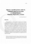 Research paper thumbnail of Algunas consideraciones sobre la voluntad como inconsciente en Schopenhauer: Voluntad, Represión y Locura