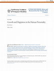 Research paper thumbnail of Growth and Happiness in the Human Personality