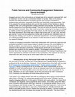 Research paper thumbnail of Public Service and Community Engagement Statement: David Arendale