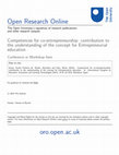 Research paper thumbnail of Competences for co-entrepreneurship: contribution to the understanding of the concept for Entrepreneurial education