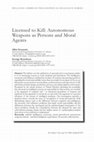 Research paper thumbnail of Licensed to Kill: Autonomous Weapons as Persons and Moral Agents