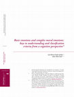 Research paper thumbnail of Emociones básicas y emociones morales complejas: claves de comprensión y criterios de clasificación desde una perspectiva cognitiva