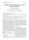 Research paper thumbnail of Modelling Macro Scale Spatial Analysis: Location Intelligence Application