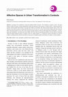 Research paper thumbnail of Affective Spaces in Urban Transformation’s Contexts