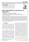 Research paper thumbnail of Blind turbo-detection in the presence of phase noise