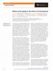 Research paper thumbnail of Guest Editorial: Ethics and equity in the time of Coronavirus