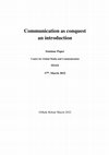 Research paper thumbnail of Communication as conquest an introduction Seminar Paper