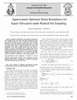 Research paper thumbnail of Approximate Optimum Strata Boundaries for Equal Allocation under Ranked Set Sampling