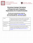 Research paper thumbnail of Strontium isotopic variations of Neoproterozoic seawater: Implications for crustal evolution