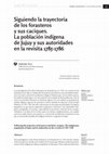 Research paper thumbnail of Siguiendo la trayectoria de los forasteros y sus caciques. La población indígena de Jujuy y sus autoridades en la revisita 1785-1786