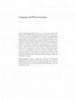 Research paper thumbnail of Language and Phenomenology (edited volume)