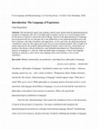 Research paper thumbnail of Introduction: The Language of Experience