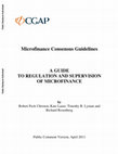 Research paper thumbnail of Microfinance consensus guidelines : A guide to regulation and supervision of microfinance