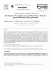 Research paper thumbnail of Development of a supplier assessment form for an electronic product manufacturing organisation