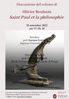 Research paper thumbnail of Discussione del volume di Olivier Boulnois, Saint Paul et la philosophie - Sapienza Università di Roma, 19 settembre 2022