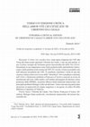 Research paper thumbnail of VERSO UN'EDIZIONE CRITICA DELL'ARBOR VITE CRUCIFIXE IESU DI UBERTINO DA CASALE TOWARDS A CRITICAL EDITION OF UBERTINO OF CASALE'S ARBOR VITE CRUCIFIXE IESU