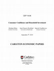 Research paper thumbnail of Consumer Confidence and Household Investment