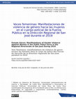 Research paper thumbnail of Voces femeninas: Manifestaciones de violencia de género hacia las mujeres en el cuerpo policial