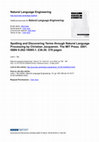 Research paper thumbnail of Spotting and Discovering Terms through Natural Language Processing by Christian Jacquemin. The MIT Press. 2001. ISBN 0-262-10085-1. 36.50. 378 pages