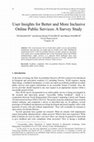 Research paper thumbnail of User Insights for Better and More Inclusive Online Public Services: A Survey Study