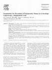 Research paper thumbnail of Scopolamine for Prevention of Postoperative Nausea in Gynecologic Laparoscopy, a Randomized Trial