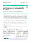 Research paper thumbnail of ‘We are nothing without herbs’: a story of herbal remedies use during pregnancy in rural Ghana