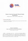 Research paper thumbnail of Motion Control for Steerable Wheeled Mobile Manipulation