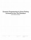 Research paper thumbnail of Hasil cek similarities paper Dynamic Programming to Solve Picking Schedule at the Tea Plantation