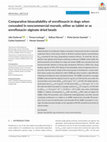 Research paper thumbnail of Comparative bioavailability of enrofloxacin in dogs when concealed in noncommercial morsels, either as tablet or as enrofloxacin–alginate dried beads