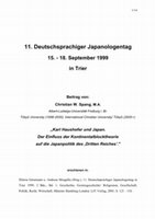 Research paper thumbnail of Karl Haushofer und Japan. Der Einfluss der Kontinentalblocktheorie auf die Japanpolitik des Dritten Reiches