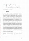 Research paper thumbnail of System Dynamics in transdisciplinary research for sustainable development