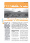 Research paper thumbnail of Threats and opportunities for smallholders in rural development