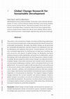 Research paper thumbnail of Global change research for sustainable development