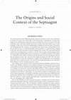 Research paper thumbnail of Aitken - Origins and Social Context of the Septuagint