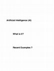 Research paper thumbnail of Artificial Intelligence (AI)