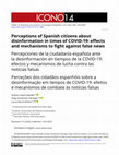 Research paper thumbnail of Perceptions of Spanish Citizens about Disinformation in Times of COVID-19: Effects and Mechanisms to Fight Against False News