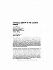 Research paper thumbnail of Aboriginal Identity in the Canadian Context