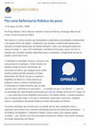 Research paper thumbnail of Por uma Defensoria Publica do povo