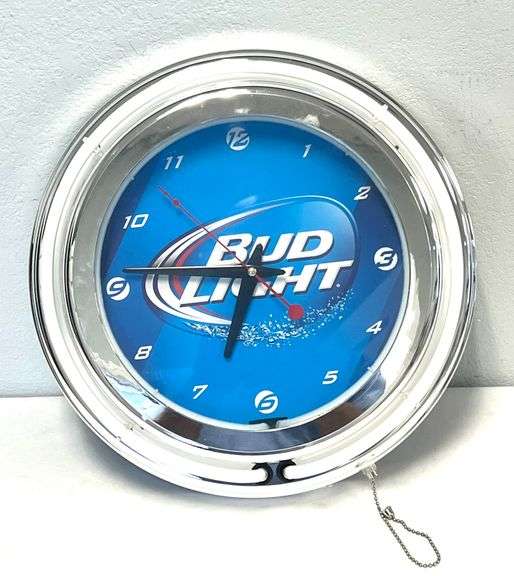 BUD LIGHT NEON LIGHTED WALL CLOCK - BRAND NEW!