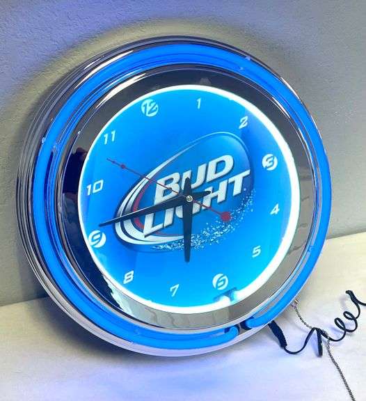 BUD LIGHT NEON LIGHTED WALL CLOCK - BRAND NEW!