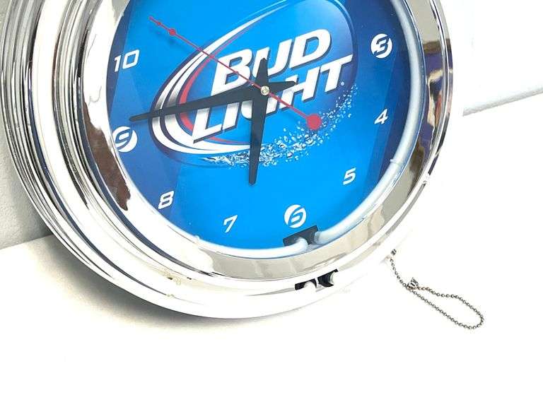 BUD LIGHT NEON LIGHTED WALL CLOCK - BRAND NEW!