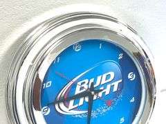 BUD LIGHT NEON LIGHTED WALL CLOCK - BRAND NEW!