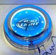 BUD LIGHT NEON LIGHTED WALL CLOCK - BRAND NEW!