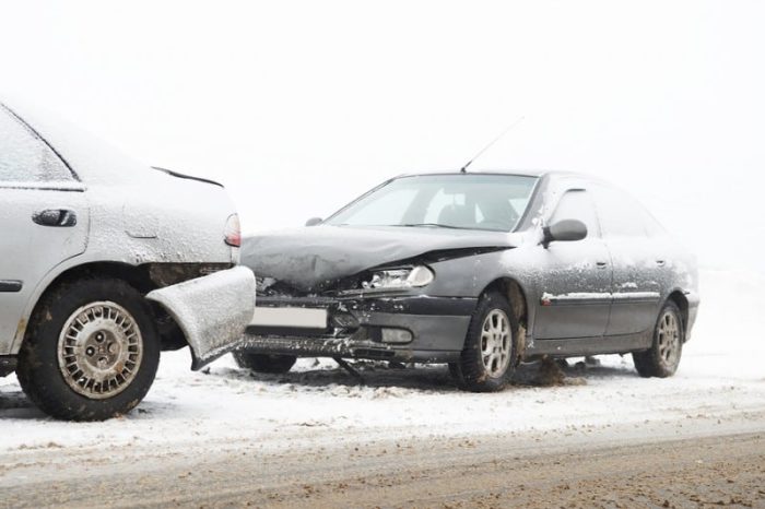 Car Crash In Winter