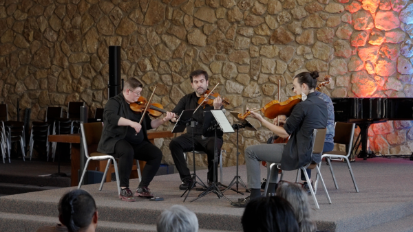 A string quartet on stage